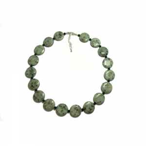 Pale Green Sesame Jasper Beaded Necklace Pale Green Sesame Jasper Beaded Necklace